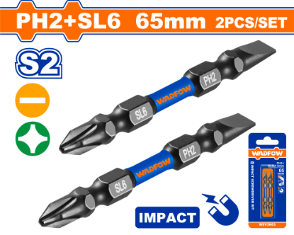 2 Pcs PH2+SL6.0 x 1.05mm راس مفك مقدح بولاد 52 مصالب