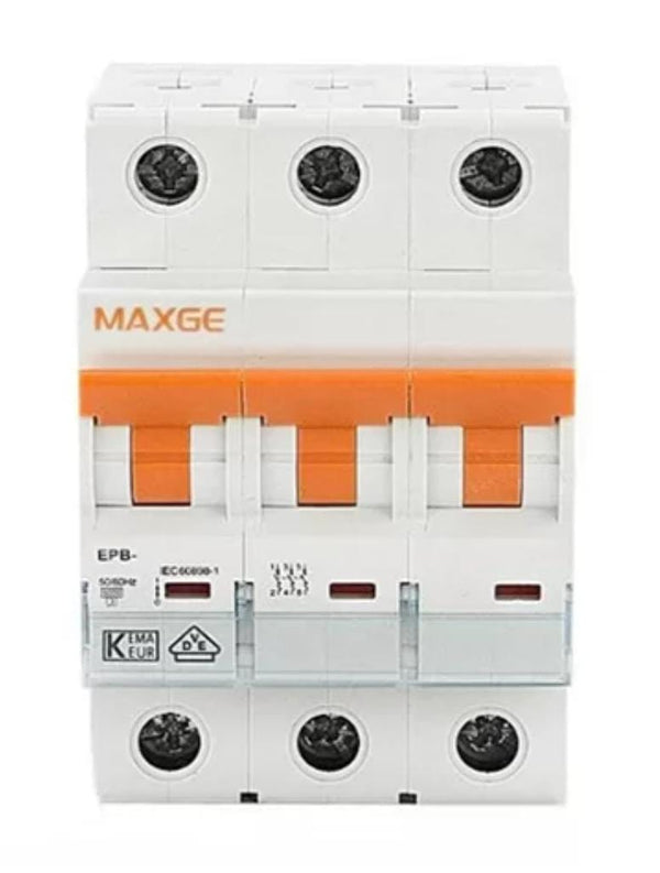 3 poles breaker MAXGE 10 A to 80 A